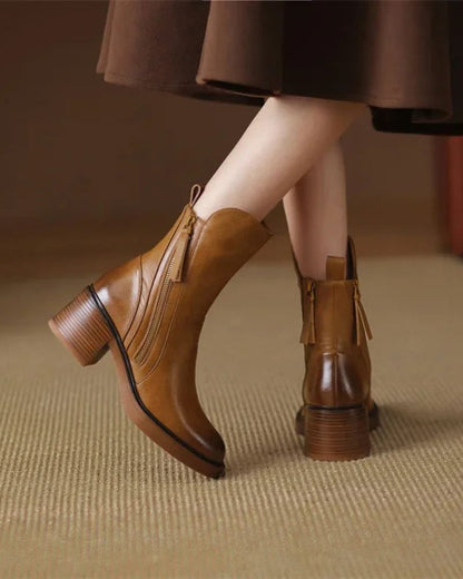 Calzado femenino botines de piel cómodo elegante paseo