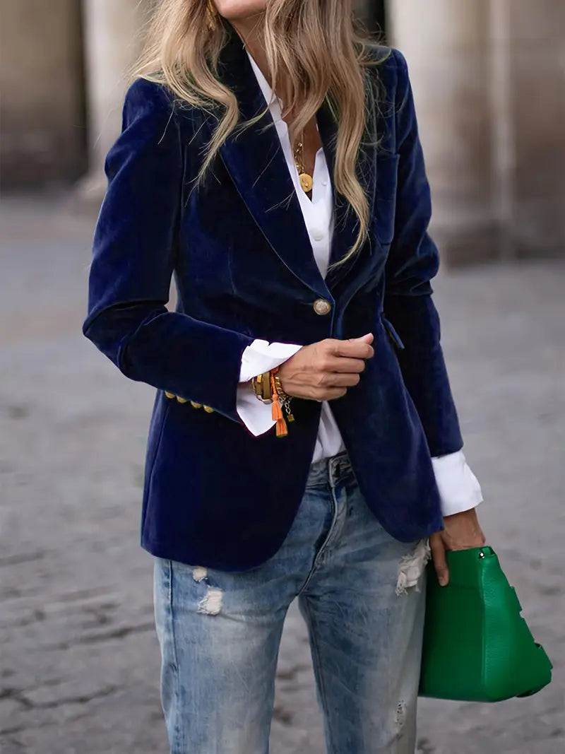 Saskia | Elegante blazer de terciopelo para señora