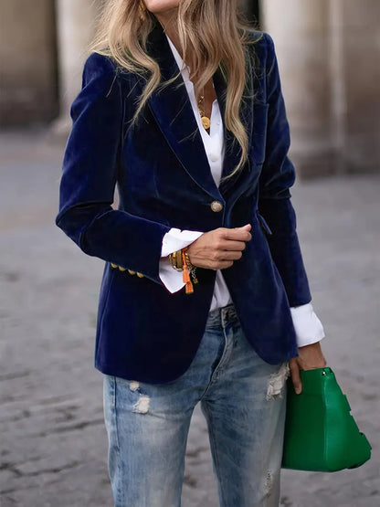 Saskia | Elegante blazer de terciopelo para señora