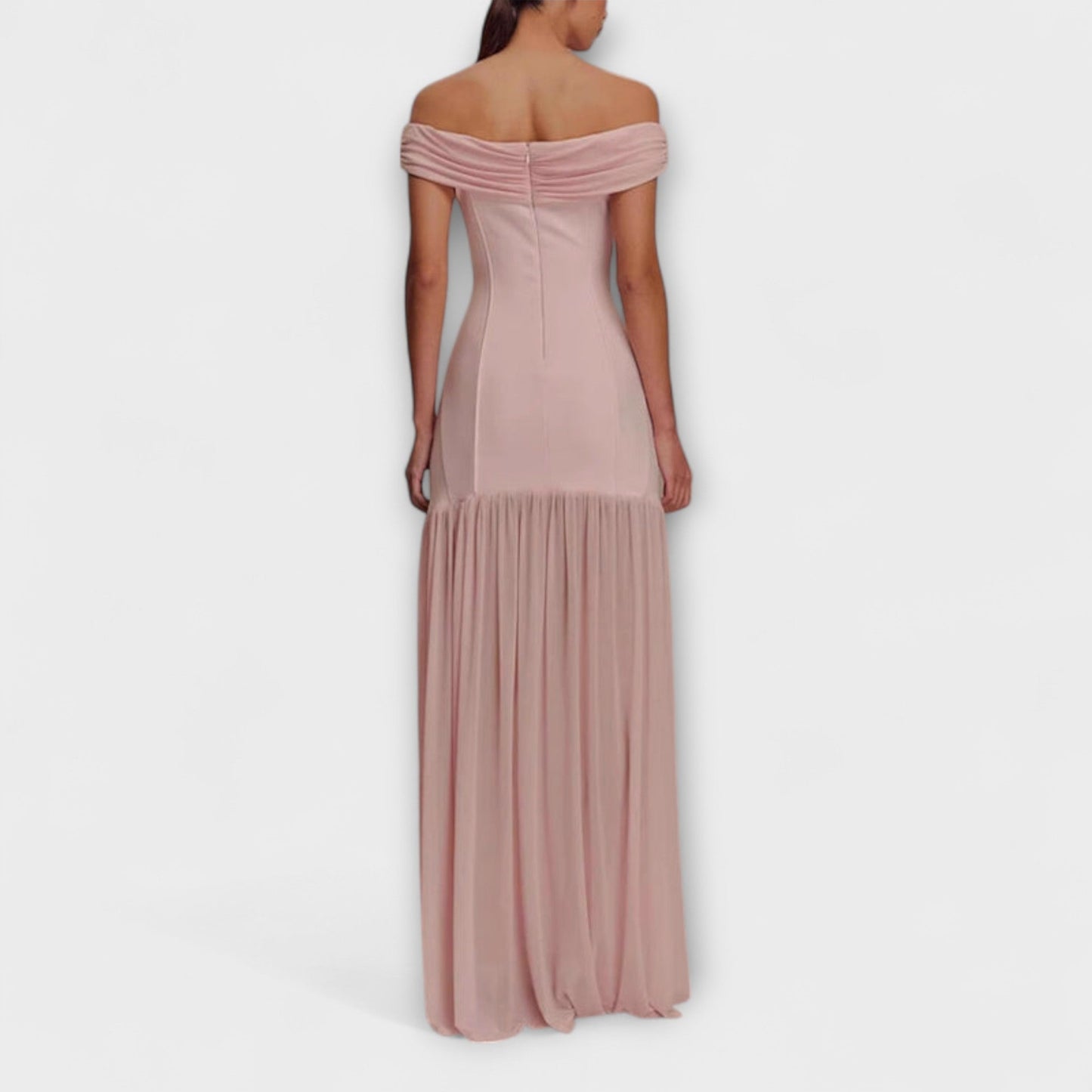 Lisa | Elegante vestido bodycon maxi sin tirantes con adornos florales