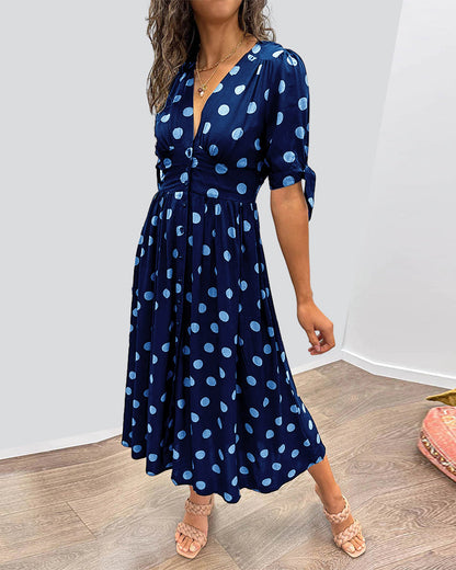 Vestido Vintage Mujer – Lunares, Estilo Femenino y Ajuste Cómodo