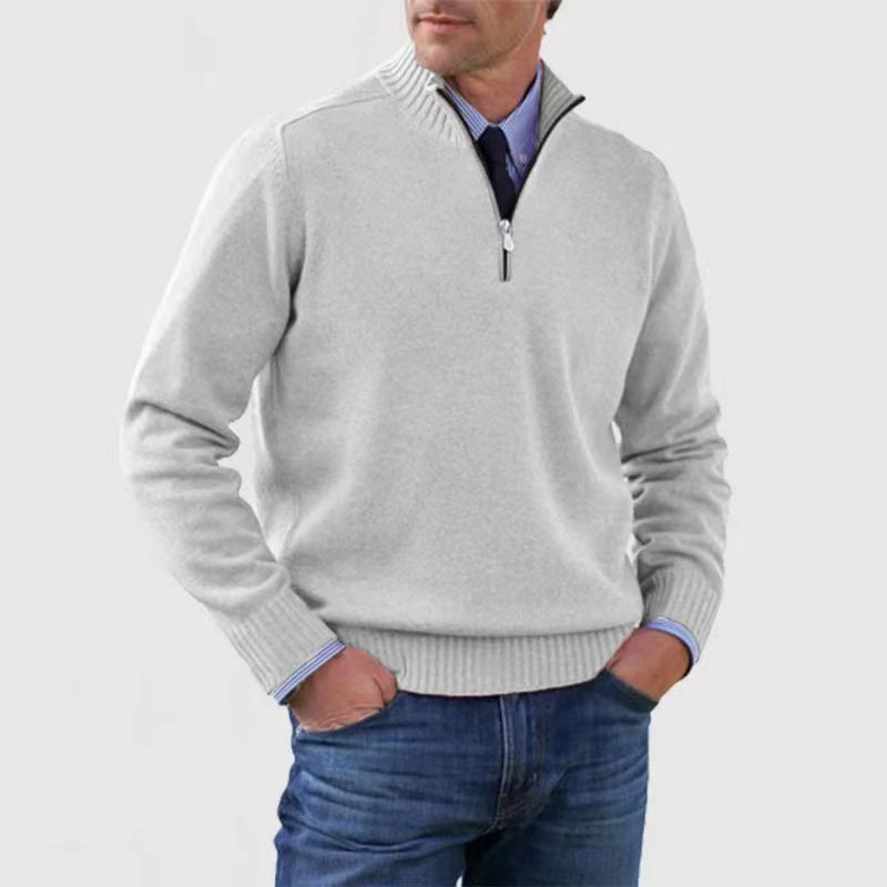 Jersey de punto para hombre con cremallera corta