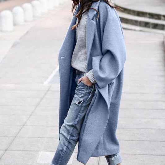 Abrigo largo de invierno para mujer, cálido, elegante y cortavientos.