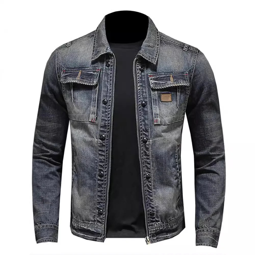 Chaqueta Vaquera Hombre – Denim Premium, 75% Algodón, Casual Chic