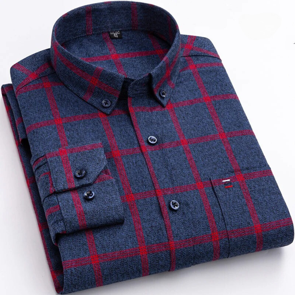 Camisa de cuadros informal y versátil para hombre