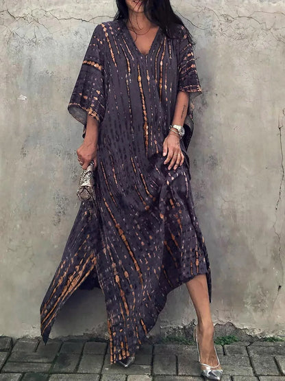 Vestido largo mujer estilo kaftán, moderno y confortable para días cálidos