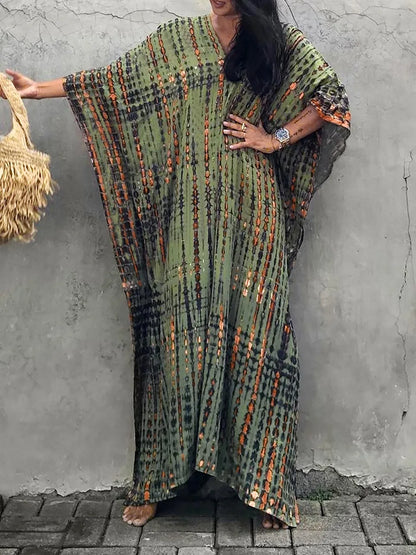 Vestido largo mujer estilo kaftán, moderno y confortable para días cálidos
