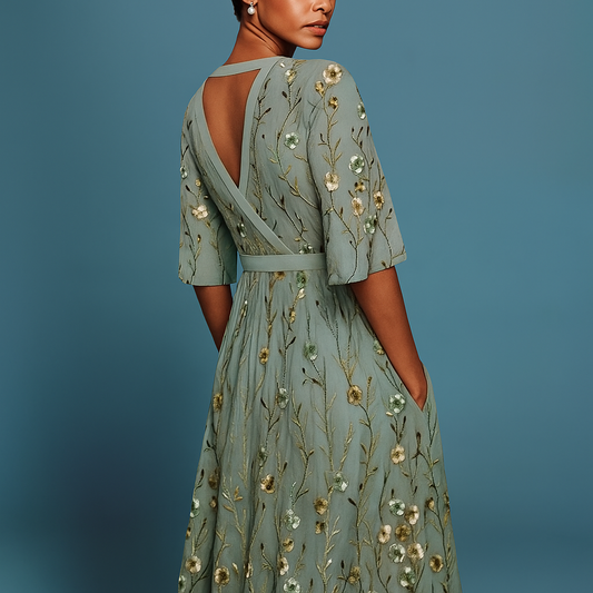 Vestido Maxi Flores Mujer – Fresco y Cómodo para Vacaciones y Ocio