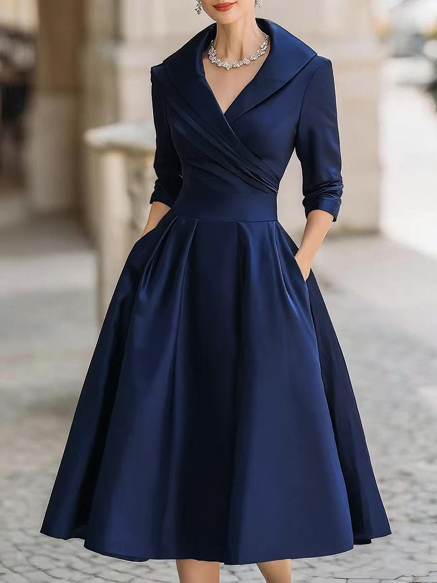 Vestido midi satén cómodo y chic mujer casual o formal
