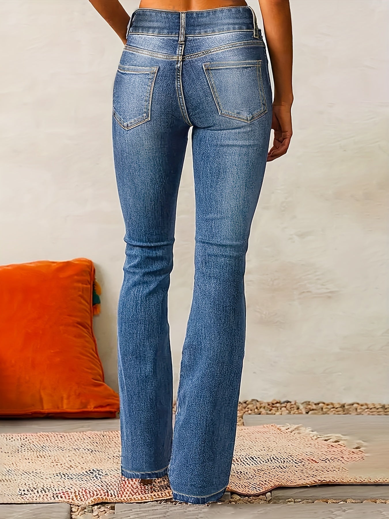 Pantalón Vaquero Mujer – Estilo Flare con Cintura Alta de Moda