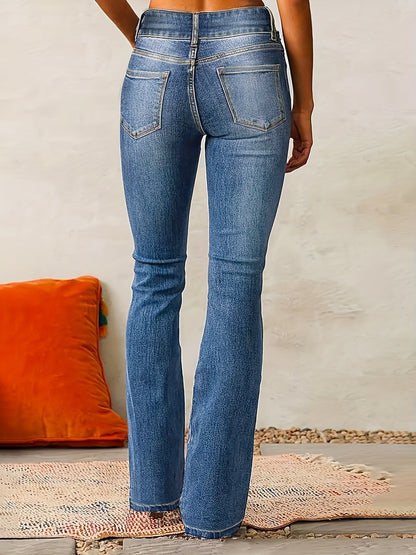 Pantalón Vaquero Mujer – Estilo Flare con Cintura Alta de Moda