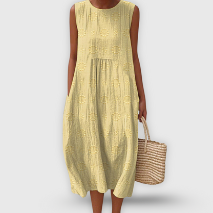 Jayda | Elegante vestido de algodón sin mangas con bolsillos