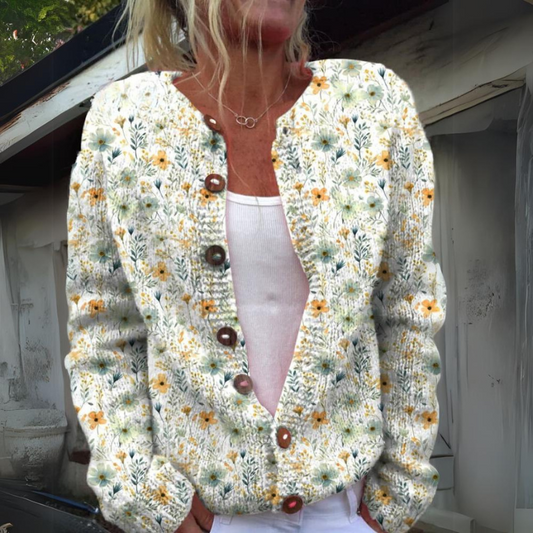 Anita | Cálido y bonito cárdigan con estampado floral