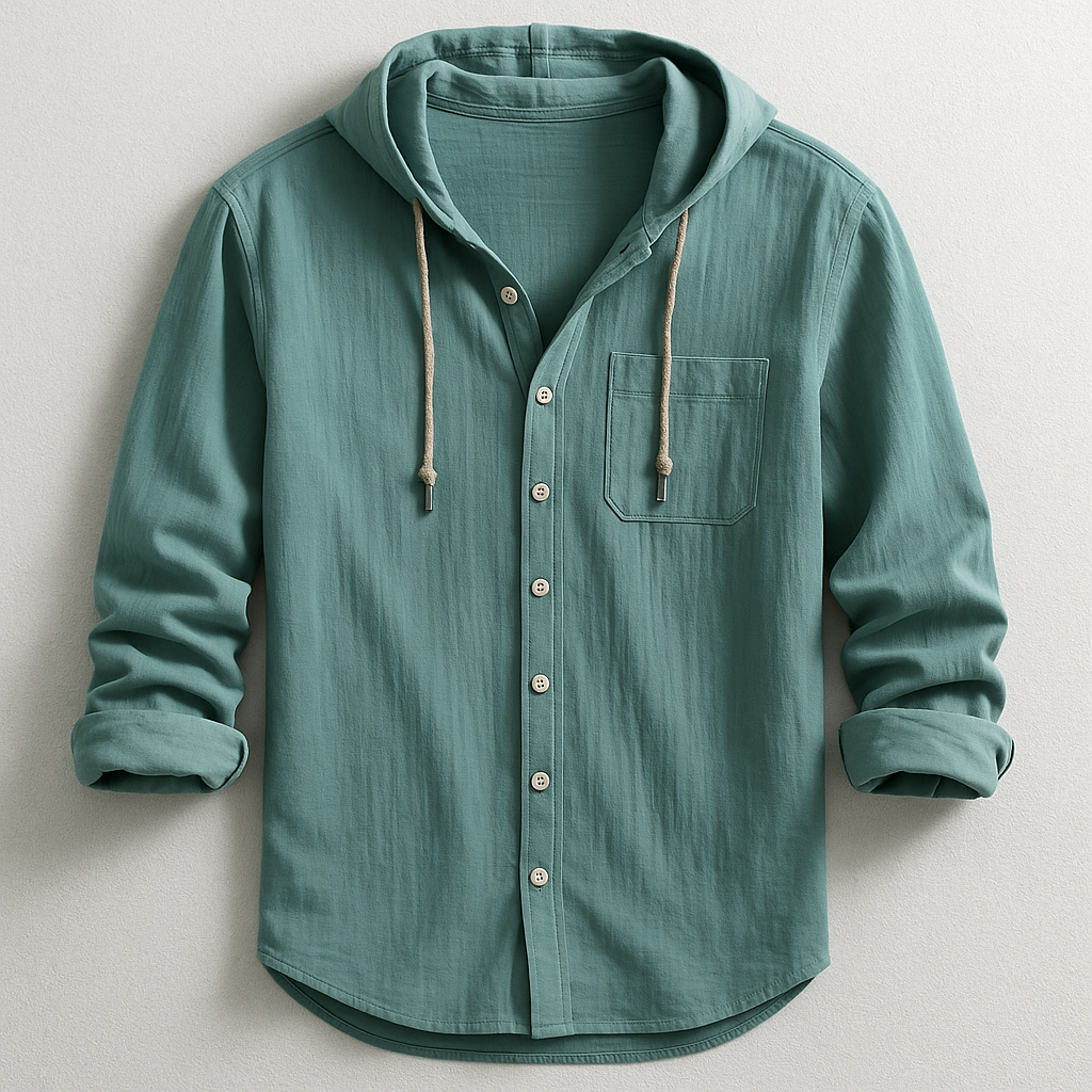 Camisa hombre elegante capucha ligera y estilosa