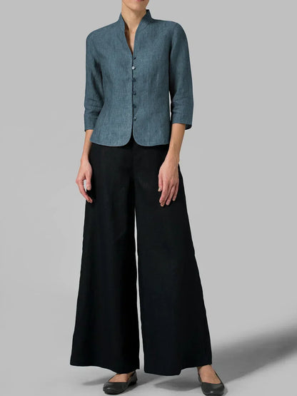 Blazer femenino lino elegante ligero perfecto verano y trabajo