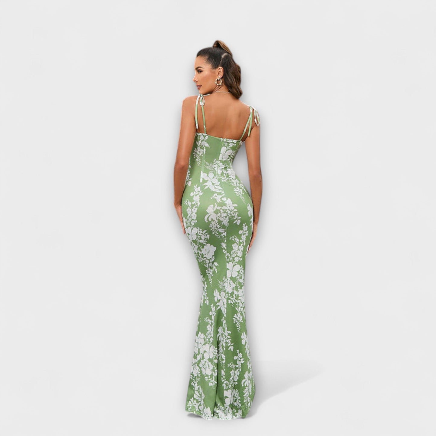 Miley | Vestido de fiesta con estampado floral y tirantes anudados