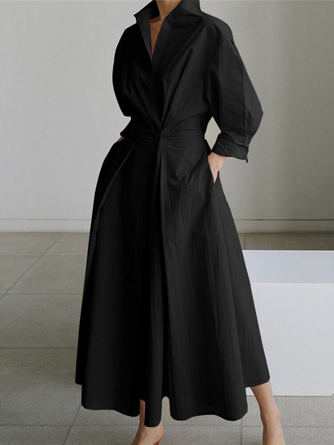 Lisa | Vestido midi abotonado