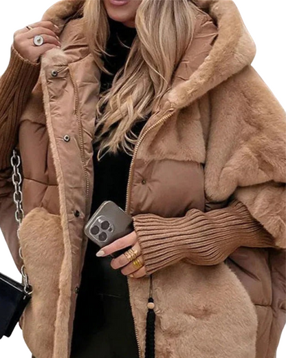 Chaqueta mujer plumón con capucha elegante ideal diario