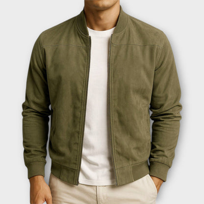Chaqueta de cuero gamuzado para hombre, cómoda y sofisticada
