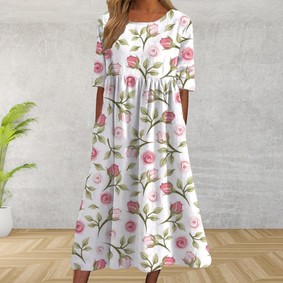 Vestido midi mujer estilo relajado, cómodo y chic para diario