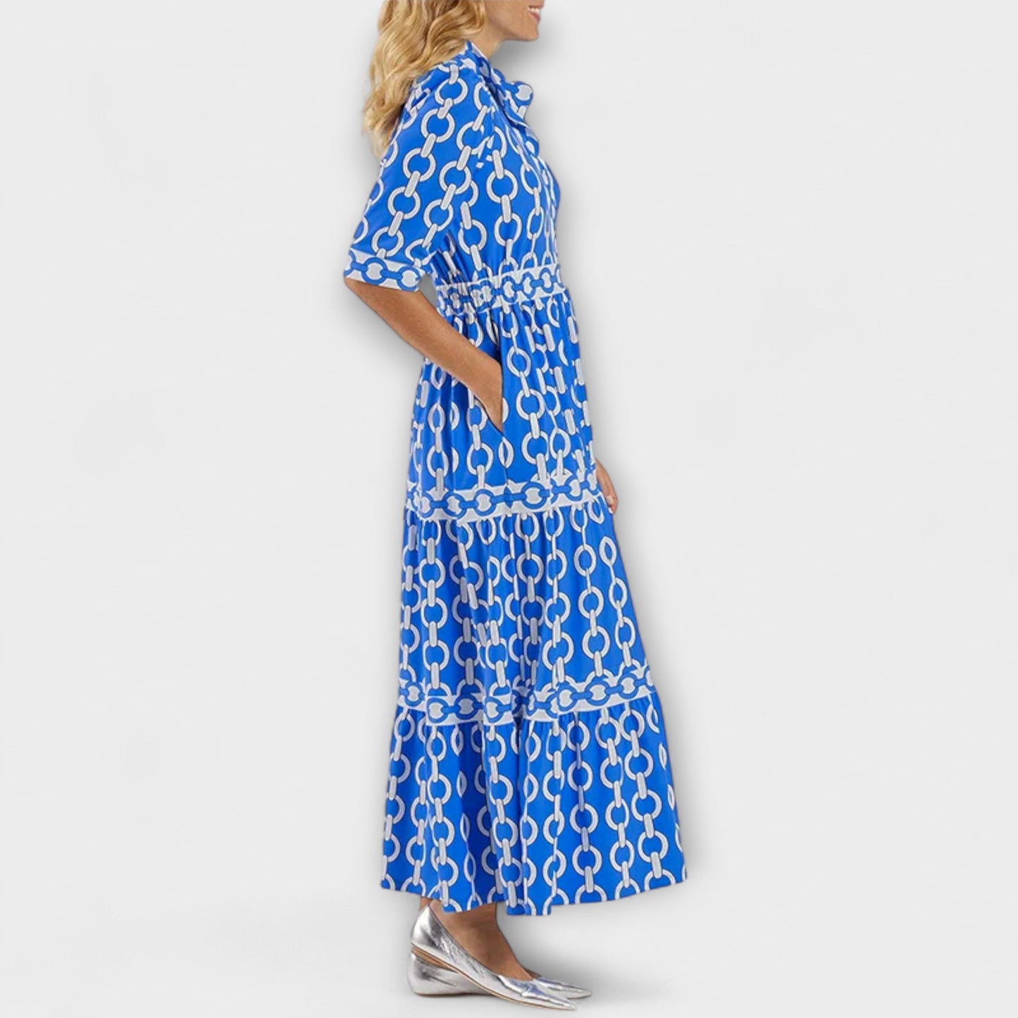 Melany | Vestido midi con estampado de cadenas