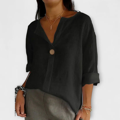 Leanne | Elegante blusa con cuello en V