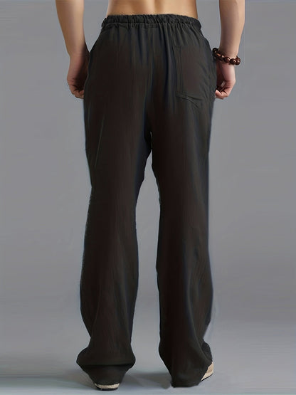 Pantalones holgados de lino para hombre