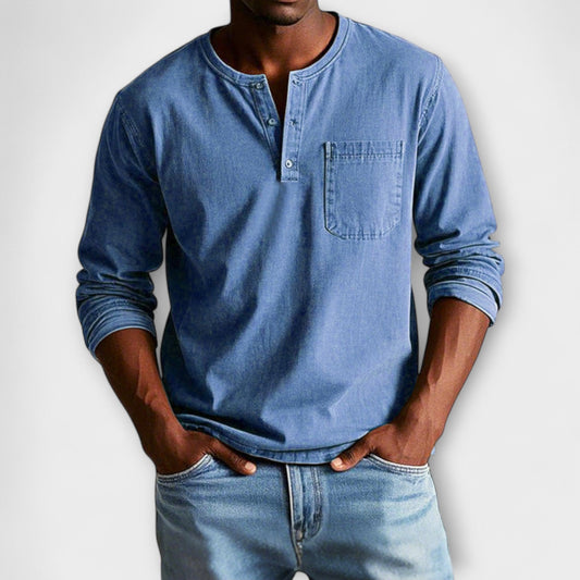 Camisa Casual Hombre – Manga Larga, Retro Chic y Versátil
