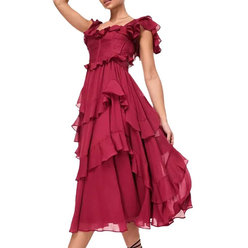 Robine | Vestido con detalles de volantes