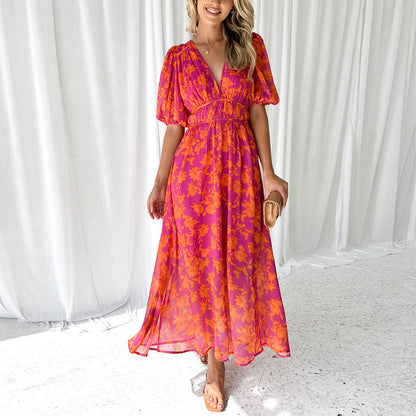 Vestido mujer verano elegante flores ligero chic primavera-verano