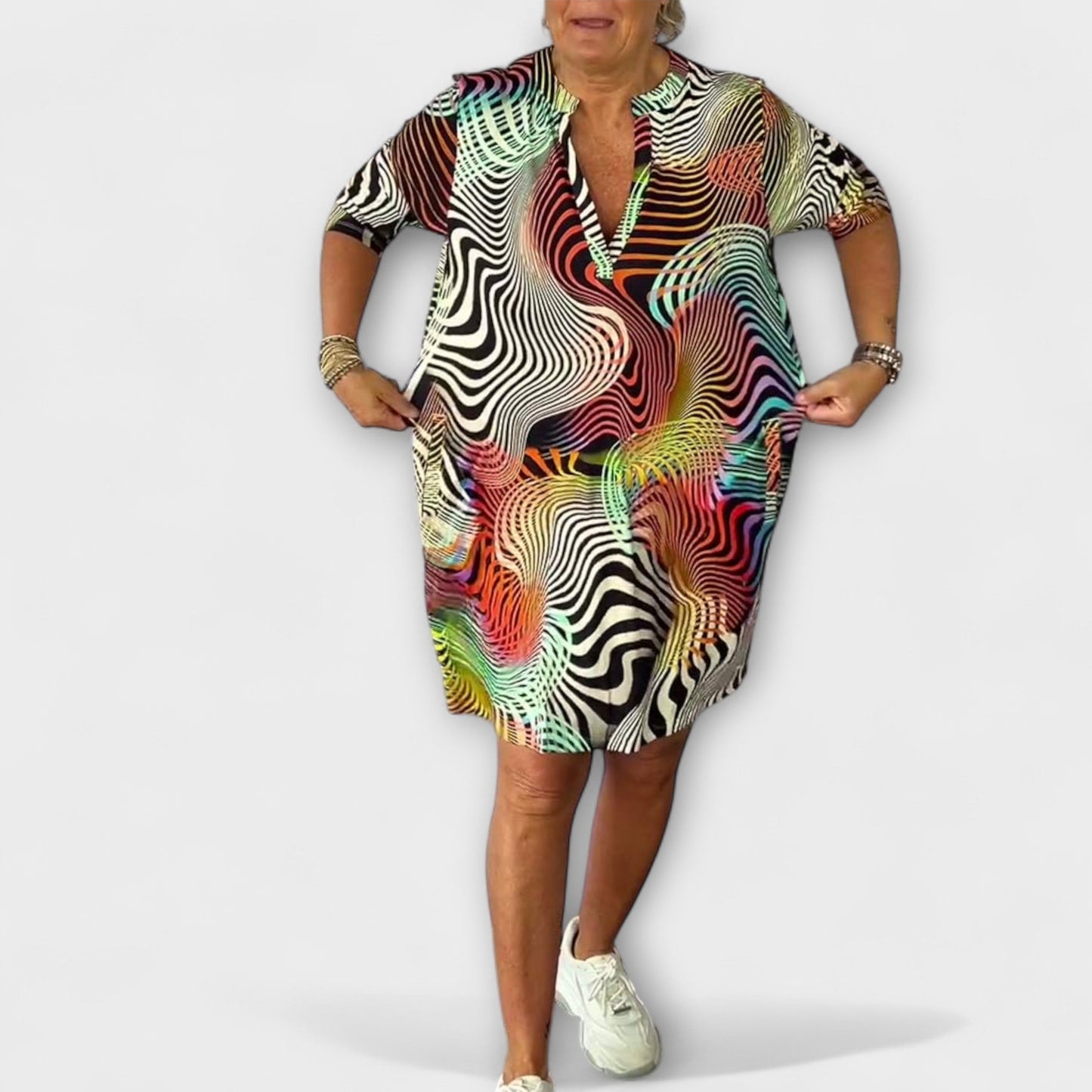 Ellen | Vestido colorido con escote en V