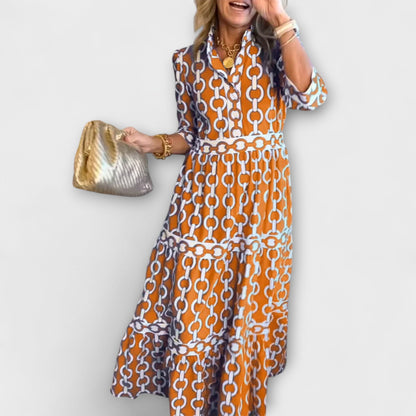Melany | Vestido midi con estampado de cadenas
