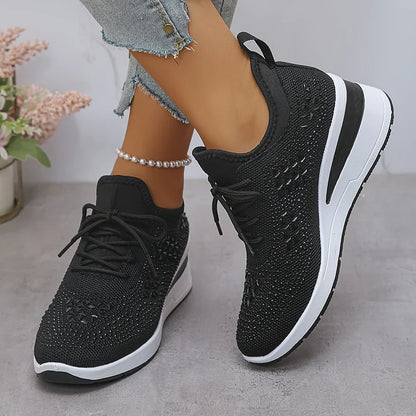 Sneakers Ortopédicas con Piedras Brillantes – Estilo y Bienestar