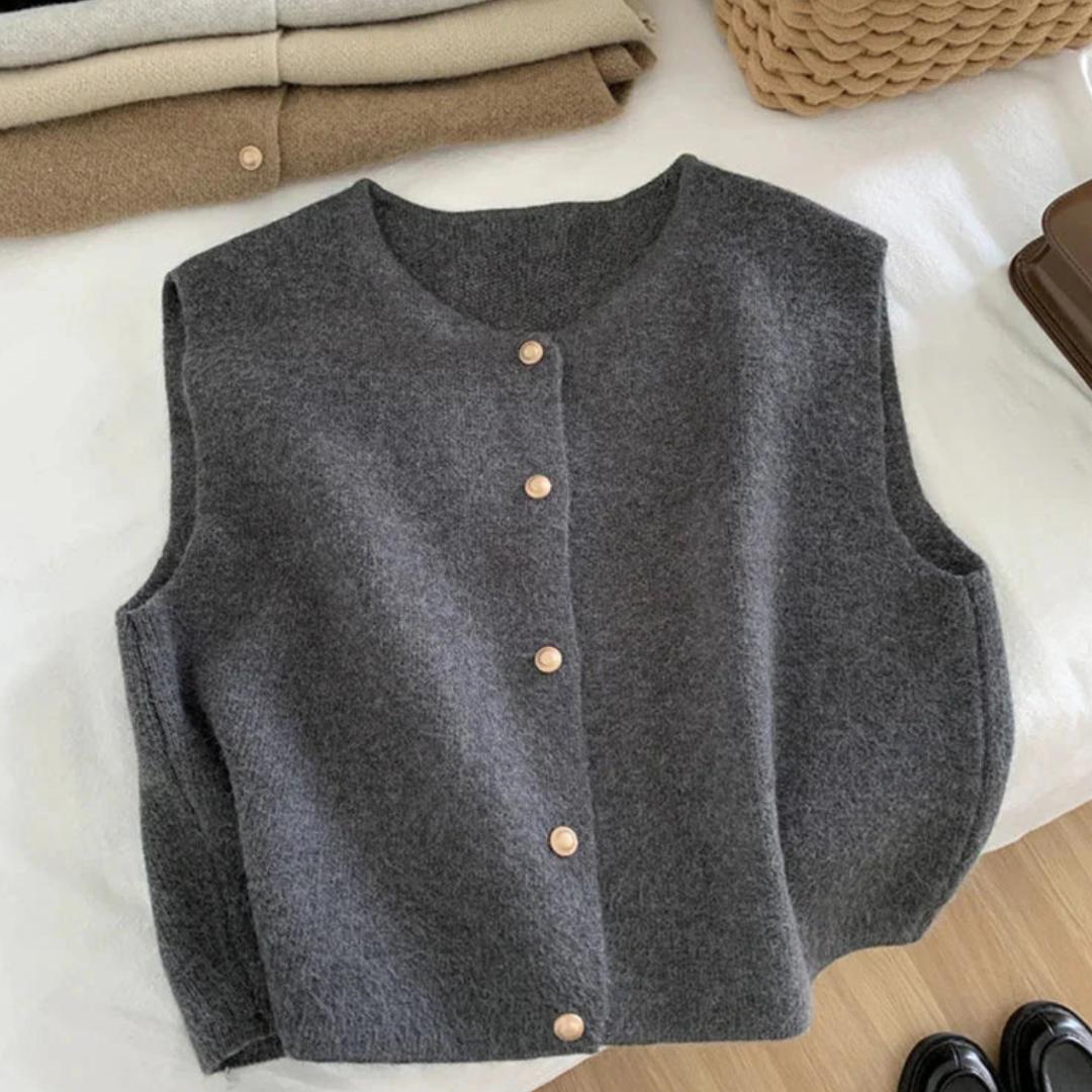 Chaleco sin mangas para mujer: informal, ligero y con botones