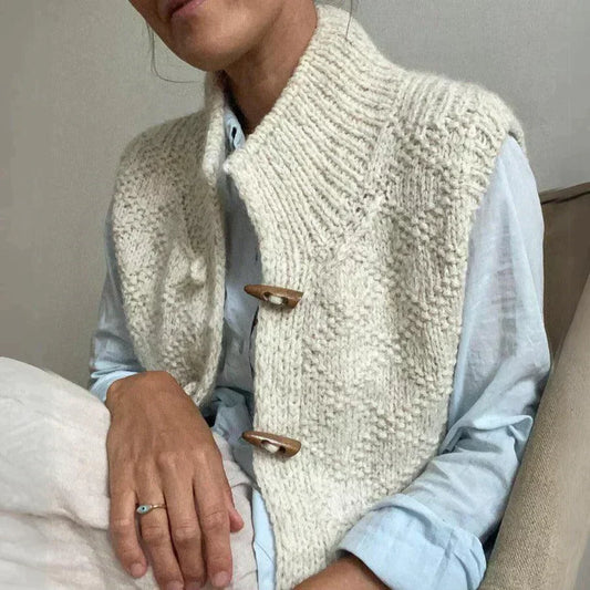 Elegante chaleco de punto para mujer: suave, cálido y versátil