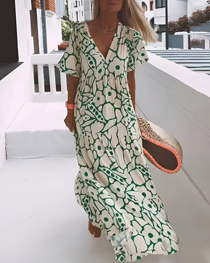 Vestido Largo Verano Mujer – Fluido y con Elegantes Estampados Gráficos