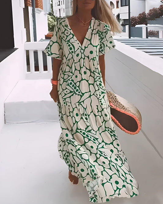 Vestido Largo Verano Mujer – Fluido y con Elegantes Estampados Gráficos