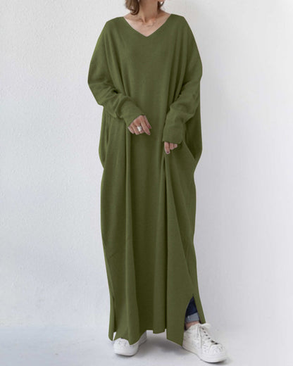 Vestido largo mujer, chic y versátil para eventos de invierno