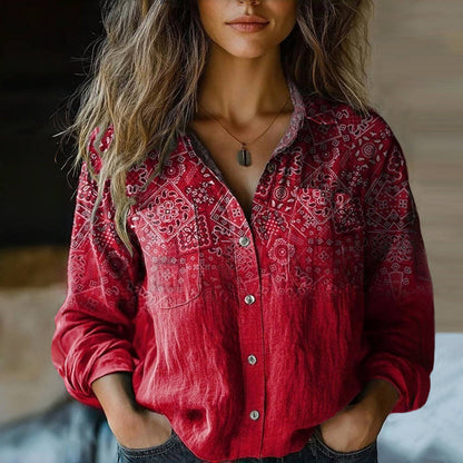 Dorien | Blusa vintage estampada