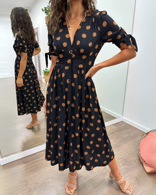 Vestido Vintage Mujer – Lunares, Estilo Femenino y Ajuste Cómodo