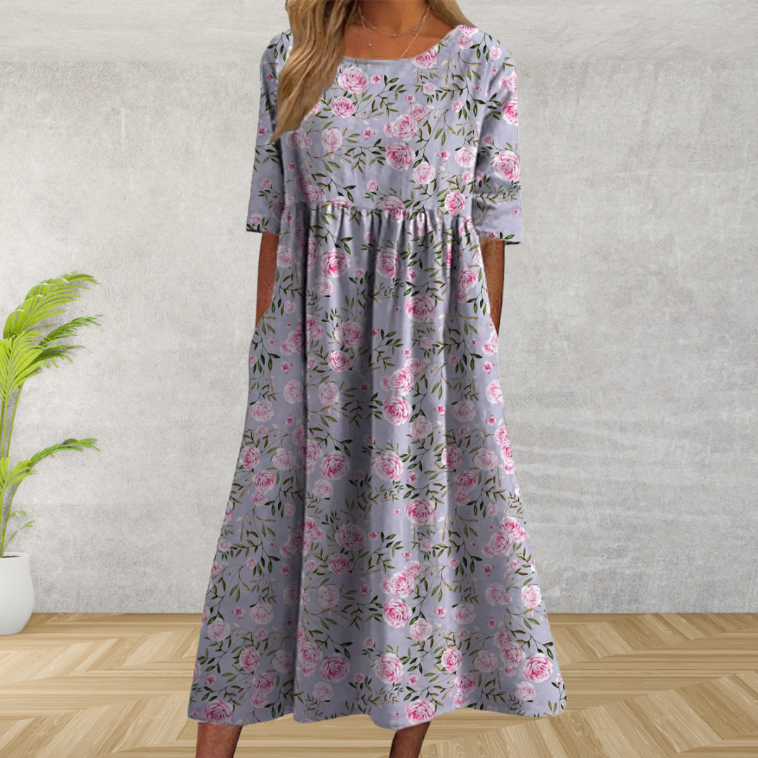 Vestido midi mujer estilo relajado, cómodo y chic para diario