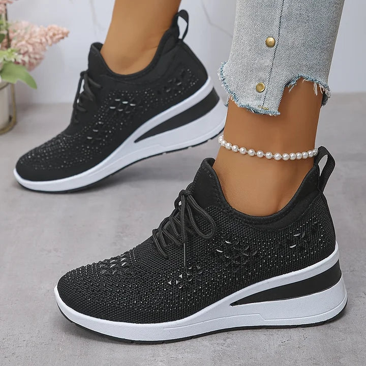 Sneakers Ortopédicas con Piedras Brillantes – Estilo y Bienestar