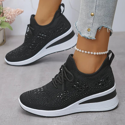 Sneakers Ortopédicas con Piedras Brillantes – Estilo y Bienestar
