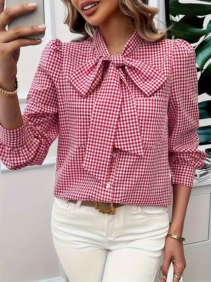 Blusa con detalle de lazo mujer, ligera y refinada para primavera