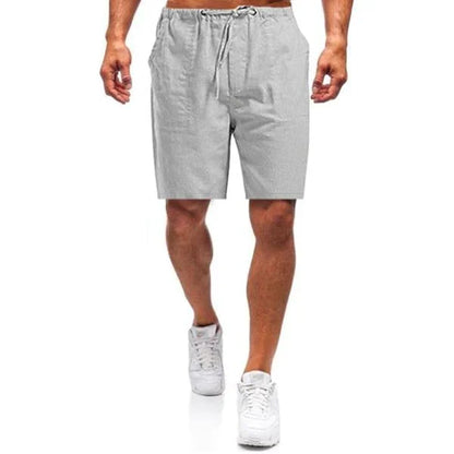 Shorts elegantes de lino para hombre, estilo casual