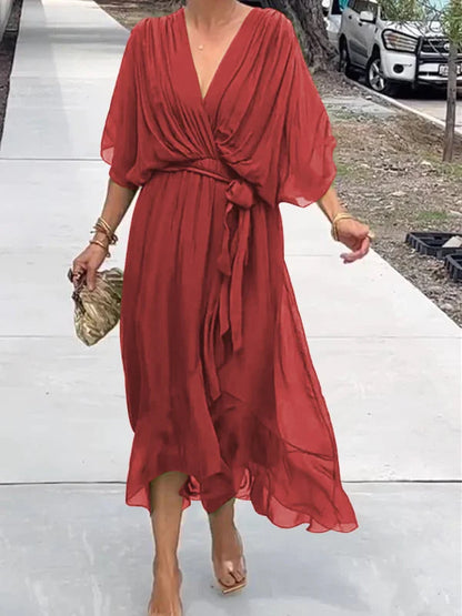 Bernice | Vestido de gasa con escote en V
