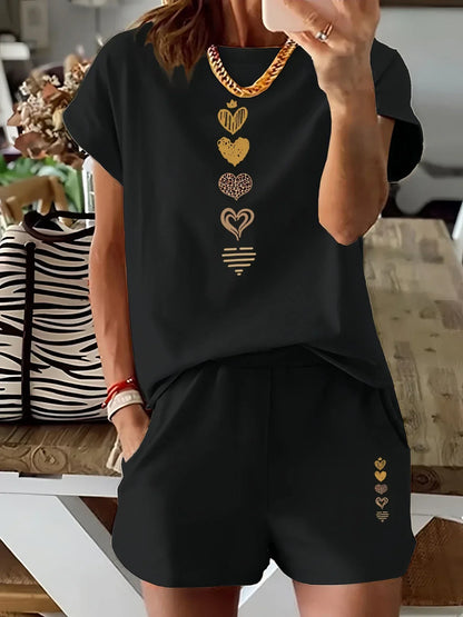 Leah | Informal Conjunto De Dos Piezas Con Impresión Gráfica