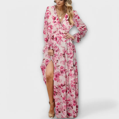 Stella | Maxi Vestido Floral Cuello en V
