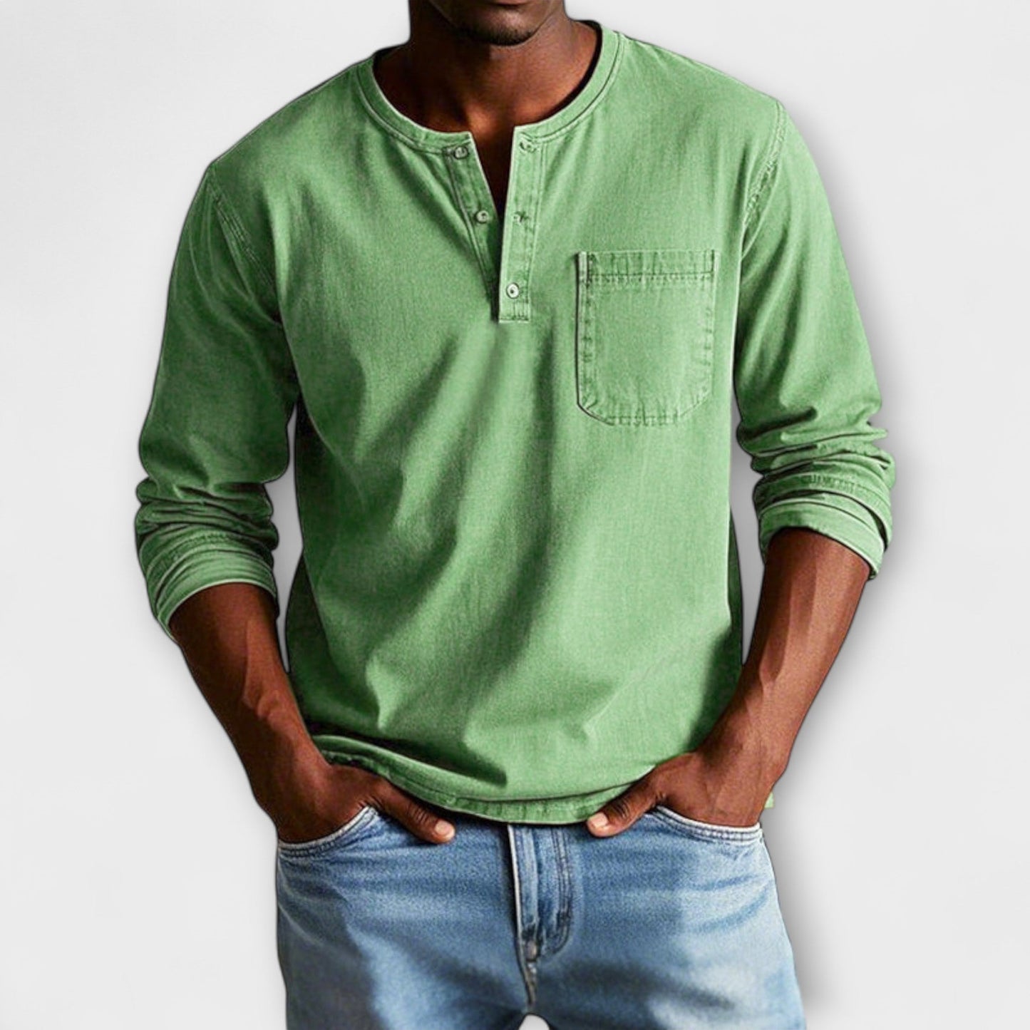 Camisa Casual Hombre – Manga Larga, Retro Chic y Versátil