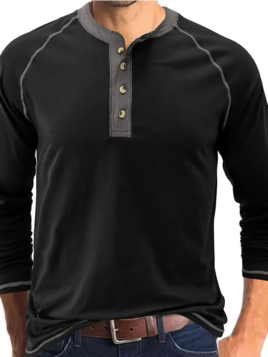 Camisa de manga larga hombre, ligera y favorecedora para primavera u otoño